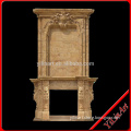 Carved Antique Two Tier Marble Stone Fireplace Mantel Surround YL-B108